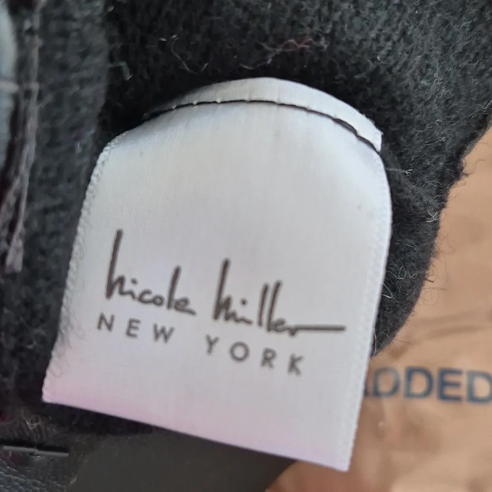 Nicole Miller black Soft vegan leather womens gloves Sz S/M NWT
